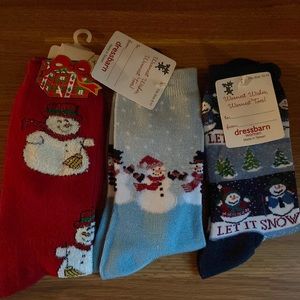 3 Pairs of snowman socks for the holidays